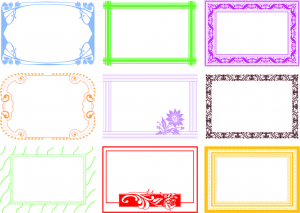 وکتور کادر و حاشه گلدار و خطی رنگی